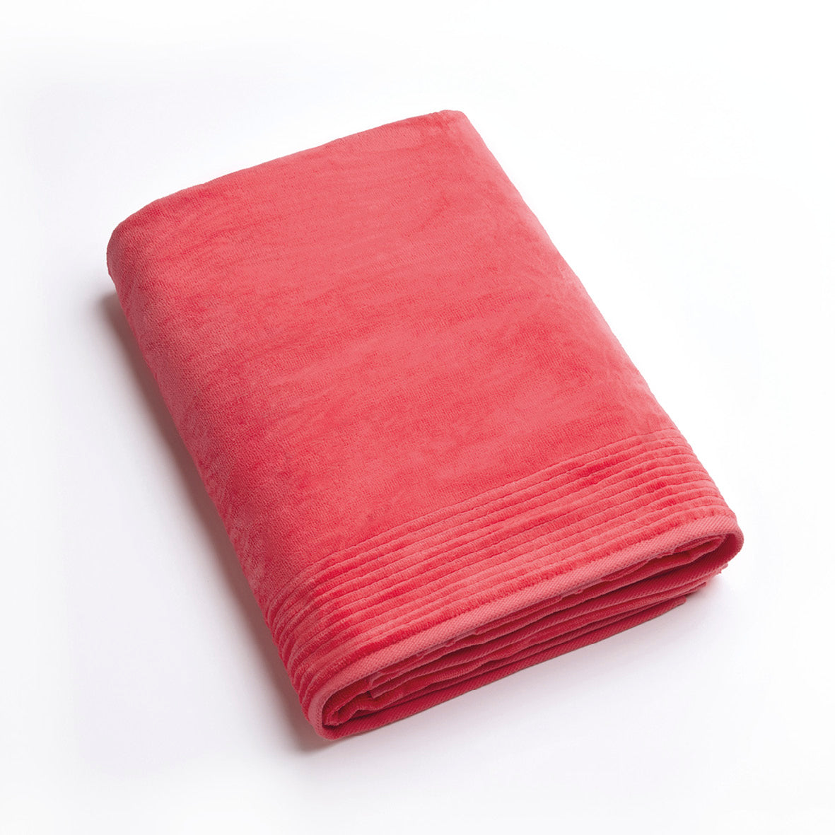 Beach towel in velvet Corail